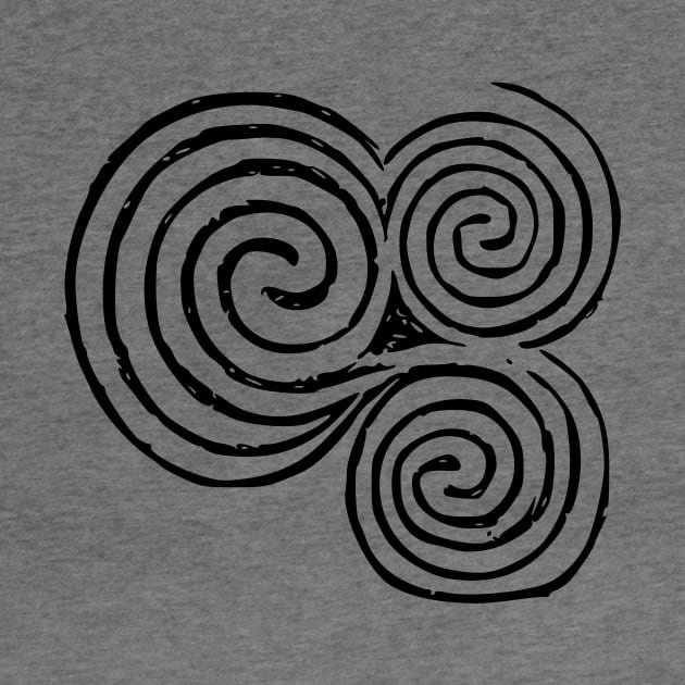 Celtic Triskele, Newgrange - Black by Time Nomads
